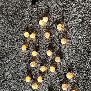 String Lights with Yellow and Blue Spheres
